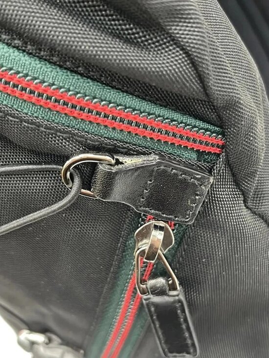 GUCCI Shelly (Web) 122348 Black Green Red Nylon - Backpack main image 4